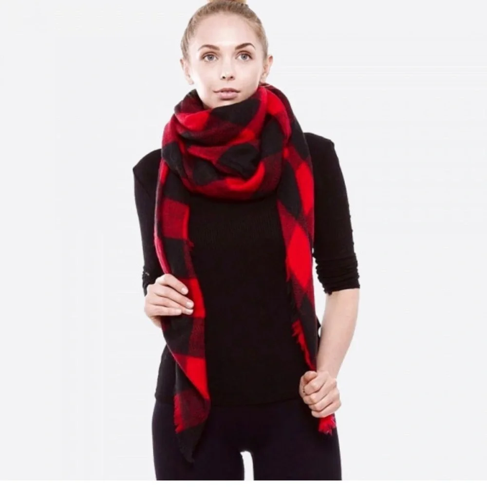 Buffalo Plaid Blanket Scarf